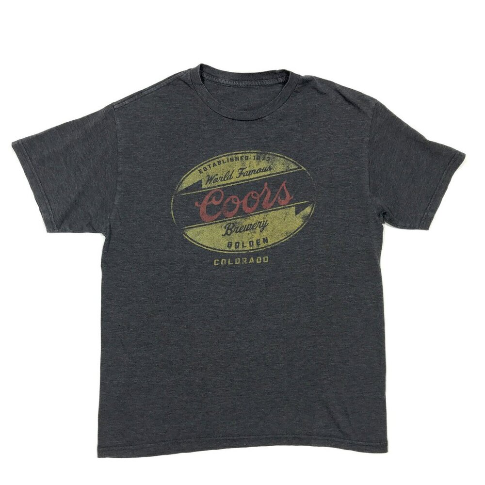 Coors Brewery Golden Colorado Graphic T Shirt Medium Heather Gray Beer Retro 90s